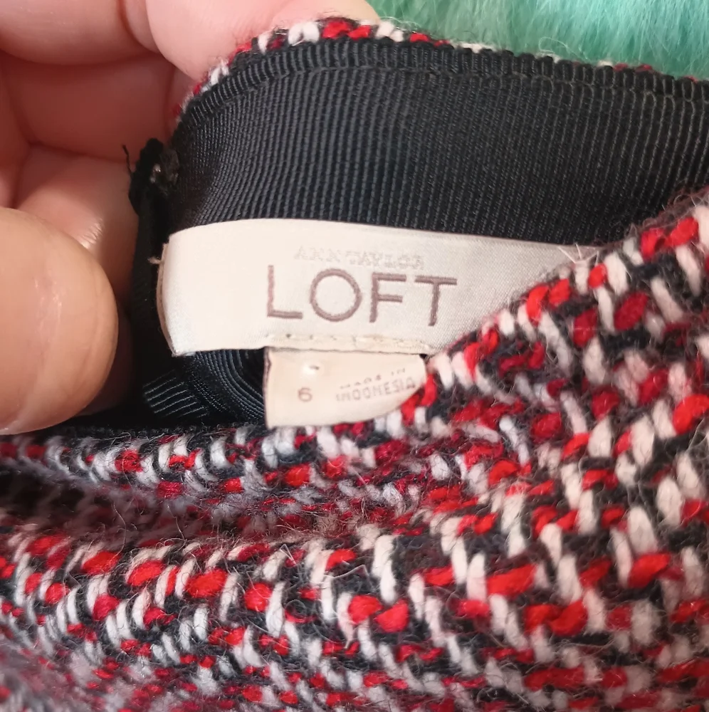 Loft Red White and Black Skirt Size 6 - Picture 8 of 8